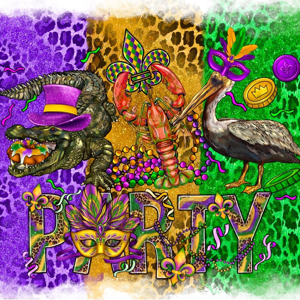 20oz “PARTY” Mardi Gras Tumbler